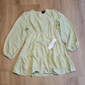 Lumiere Yellow and Blue Gingham Womens Dress Size Small